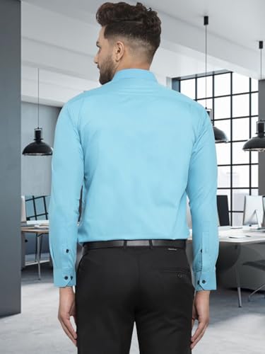 Image of Pinkmint Mens Long Sleeve Button Down Shirt for Men Collared Casual Formal Soild Shirt