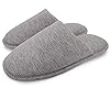 ofoot Heren biologisch katoenen gezellige binnenslippers, traagschuim huis plat, wasbare instapschoenen voor thuis