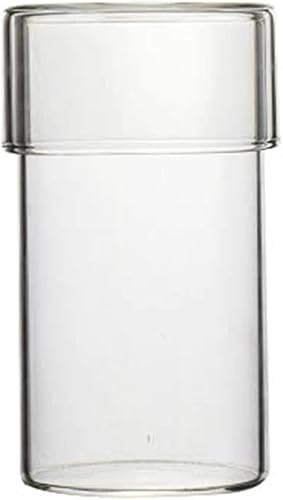 Contenedor de almacenamiento de alimentos de vidrio Plato de caramelo/botella de bebida fría con tapa, 8 oz