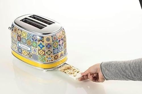 Ariete Toaster 155 Positano Style Méditerranéen 2 Fentes Larges 6 Niveaux de Brunissement avec Ejection Automatique Bac à miettes Fonctions de Grillage Chauffage et Décongélation - vue 3