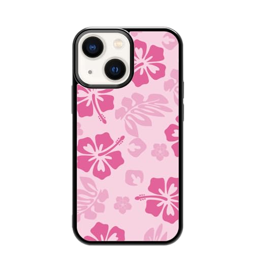 Coque protection iPhone 13 Mini antichoc fleur rose motif tropical mignon en silicone TPU souple