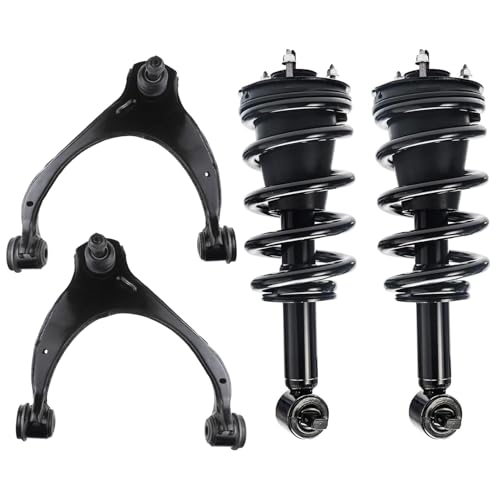 Image of Detroit Axle - 4WD Front End Suspension Kit for 2014-2018 Chevy Silverado 1500 GMC Sierra 1500, Struts with Coil Spring Upper Control Arms with Ball Joint Assembly 2014 2015 2016 2017 2018 Replacement