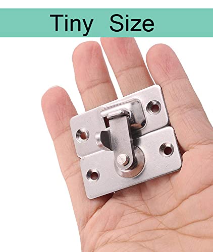 Image of WANLIAN MINI Size 90 Degree Door Latch Sliding Door Lock Screen Door Latch Pocket Door Latch | Quick-Access Locking for Privacy in Bathroom, Toilet, RVs & Small Spaces, Left Or Right Application, 304# Stainless Steel