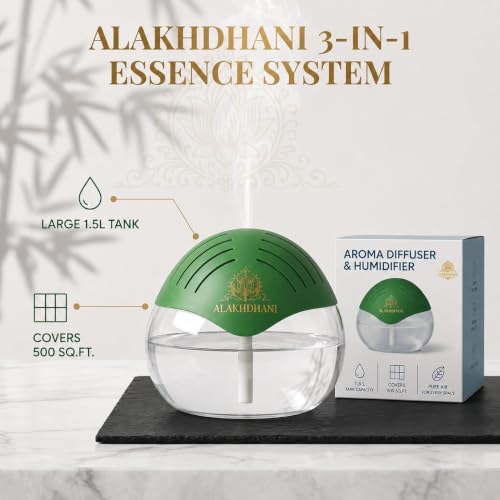 Image of Aroma Diffuser & Humidifier | 1.5L Essential Oil Diffuser | Covers 500 Sq.Ft | Perfect for Bedroom, Office, Home, Spa & Aromatherapy