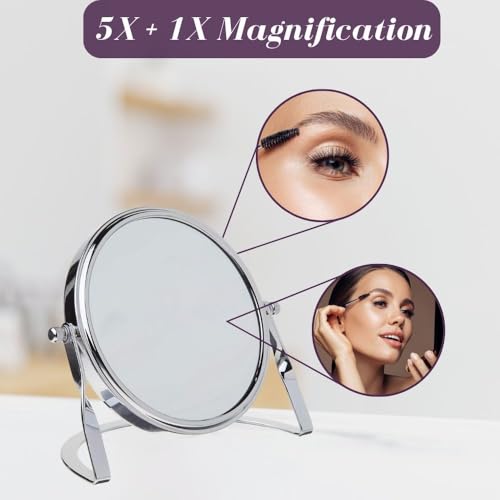 Espejo de maquillaje pequeño JERDON 5X, diámetro 14 cm miniatura 5