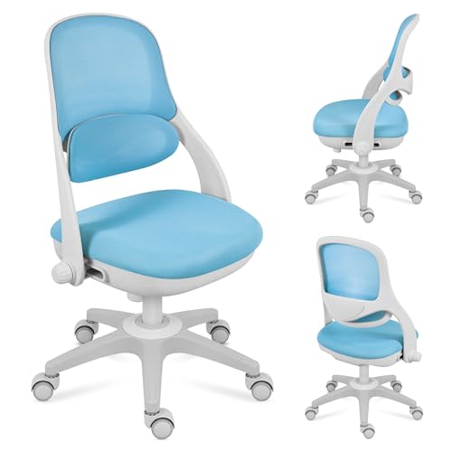 MARK ADLER - MARK ADLER Junior 4.7 | Fauteuil pivotant Ergonomique pour Enfants | Dossier et Soutien Lombaire réglables | Chaise de Bureau Scolaire avec roulettes gravitationnelles | Bleu
