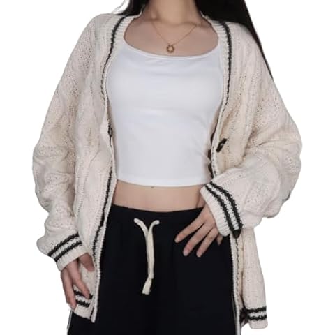 Mvdlinnds Women's Chunky Knit Cardigan Cover