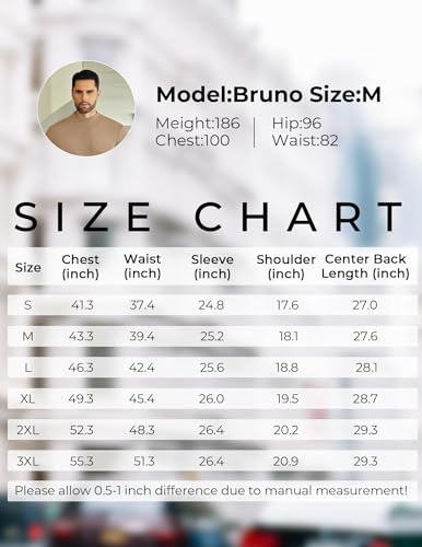 COOFANDY Jersey para hombre con cuello alto, corte ajustado, media camiseta de cuello alto, punto monocolor, invierno, moderno, camiseta de manga larga, marrón, M