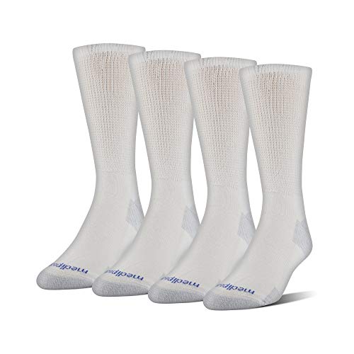 MediPeds unisex-adult mens Nanoglide Crew Socks, 4-pack
