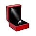 Produktbild gaeruite Ring Schachtel mit LED-Licht Ringe Samt Schmuck Etui, LED-Licht Ringschachtel Schmuckkästen für Ring Halskette Anhänger (ring box, Red)