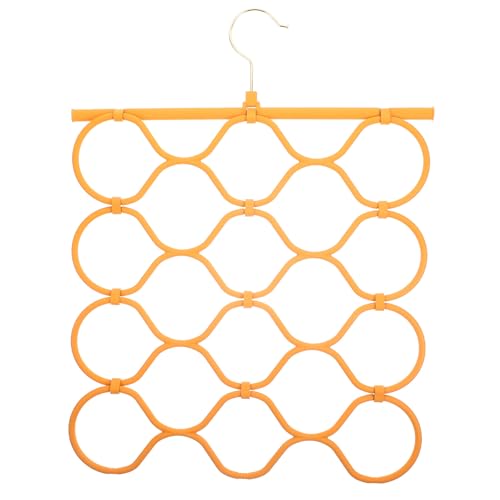 GETAJGHSD Perchero Plegable Material Sintético Naranja 18 Ranuras para Bufandas y Cinturones Organizador Multifuncional Que Ahorra Espacio para Armarios y Closets