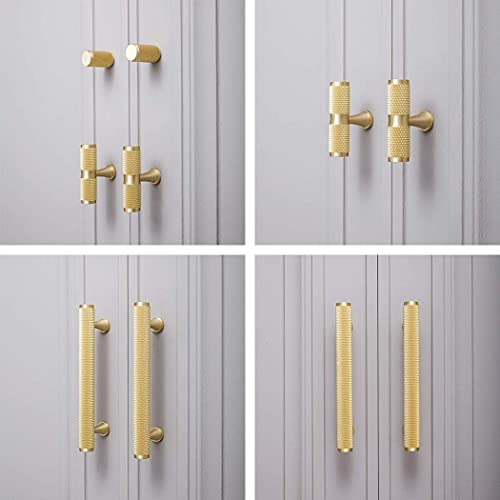 WYNWJ Zieht Griffe Griff,Europäischer Stil Massiver Kupfer Schrankgriffe Schrankgriffe Schubladengriff Möbelgriff 100% Reines Kupfer Gold/Single Hole 50Mm - Image 6