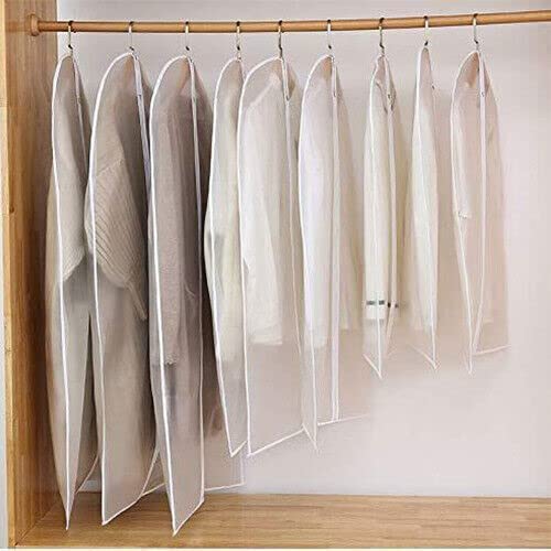 5 Pcs Garment Bags Travel Suit Dress Storage Bag Dust-Proof Suit Protector Cover Bag with Full Zipper Clear