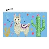 DIAMOND DOTZ DOTZIES 2592608 Original 5D Diamond Painting Etui Set, Lama, Kreativ-Kit für DIY Mäppchen mit Glitzersteinen, Diamanten-Bastelset für Kinder ab 6 Jahren