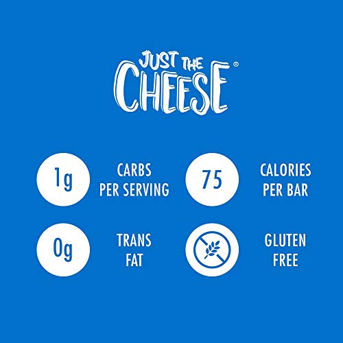 Just the Cheese Bars 10-pack, Crunchy Baked Low Carb Snack Bars. 100% Natural Cheese. High Protein and Gluten Free (Grilled Cheese)