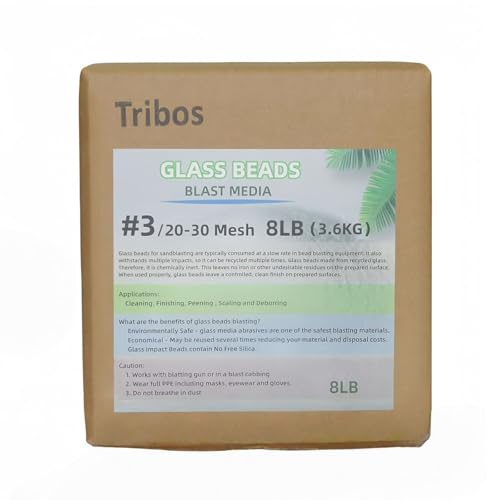 Glass Bead Media for Sandblasting 8LB, 20-30 Mesh