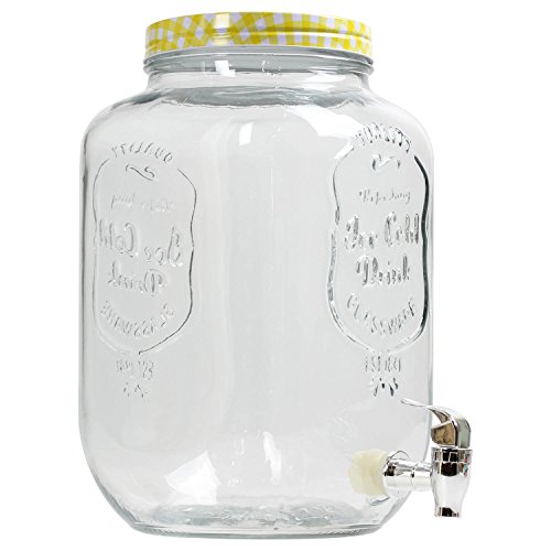 8 Litre Large Barrel Clear Glass Jar Cocktail Beverage