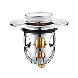 Cesta Antiobstrucciones Incorporada: Tapón de lavabo universal pop up está diseñado con una cesta desmontable, retire el tapón y retire la cesta, y los objetos extraños se pueden quitar fácilmente. En comparación con los tapones de drenaje de botón ordinarios, es más efectivo para prevenir obstrucciones que obstruyen el drenaje.