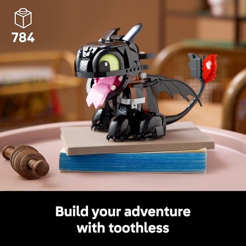 Image of LEGO Icons How to Train Your Dragon: Toothless Building Set for Adults, Ages 18+ - Room Decor for Office, Bedroom, or Book Shelf - Collectible for Movie Fans - Gift Idea for Birthdays - 10375