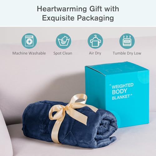 Image of Topblan Weighted Lap Blanket 7lbs for Adults, Small Weighted Blanket Throw for Napping, Relaxation, Calming and Travel, Skin Friendly & Machine Washable for All-Season Sleeping, 24x29 inches