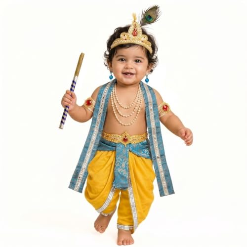 Image of Krishna Dress for Baby Boy Kids Janmashtami Costume