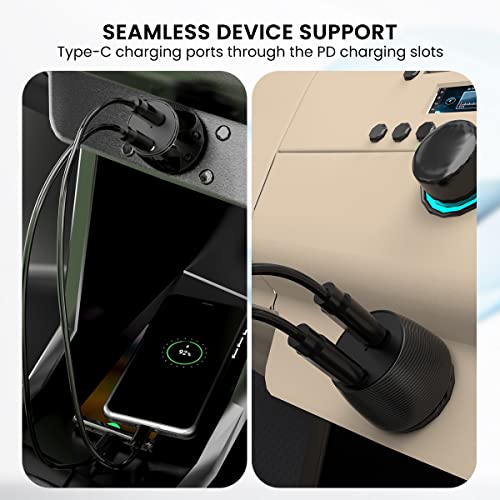 Image of Portronics 40W Car Power 14 Fast Car Charger with Dual Type-C Output, PD Power Delivery, 40 Watts Total, Adapter Compatible with Most Cars & Cellular Phones (Black)