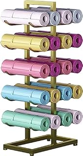 Genérico Estante de Almacenamiento para Tablas de Snowboard, Soporte para Esterilla de Yoga de Color Blanco, Organizador de Rodillos de Espuma de Metal de 5 Niveles para el hogar, el Gimnasio o el cl