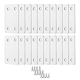 Pletinas de Acero, 20 PCS Soportes de Esquina Planos de Acero Inoxidable Soporte de Placa Plana Placa Soportes Planos Soporte De Esquina Placas de Fijación de Metal Plano 4 Agujeros con 80 Tornillos