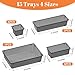 SpaceHacks 15 PCS Clear Plastic Drawer Organizer Set, 4-Size Acrylic Drawer Storage Trays, Storage Bins for Makeup, Gadgets, and Jewelry in Bathroom, Bedroom and Office, Clear Black