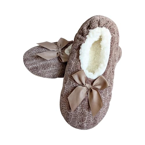 Women's Warm Fuzzy Slipper Socks ， Cozy House Slippers for Women ，Soft Sole Slippers with Non Slip Bottoms2