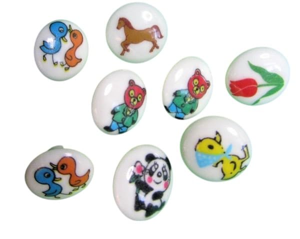 (8) Jhb+Others Plastic Shank Novelty Kiddie Buttons Horseduckpandabear-10/30