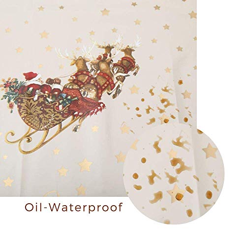 Decoser Heavy Duty Flannel Backed Vinyl Tablecloth With Flannel Backing Easy To Wipe-Clean Oilcloth Waterproof Plastic Rectangle 55X90 Inch Table Cover For Christmas #TOP2