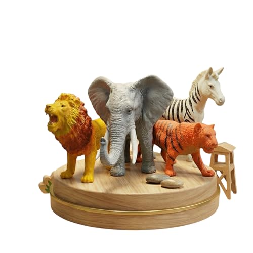 Image of ZESTHOME Safari Animal Toy Set Big Size | Jungle Animal Figures Elephant Lion Tiger Zebra | Realistic Educational Toys for Kids | Learning & Play | Gift Set