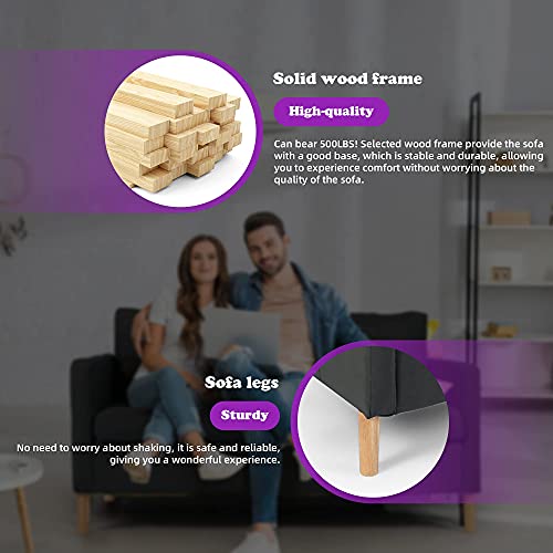 Tyboatle 55" Modern Fabric Loveseat Sofa With 2 Usb Charging Ports, Love Seats Furniture Suitable For Small Spaces, Living Room, Office, Soft Couch Easy To Install (Dark Grey) #TOP4