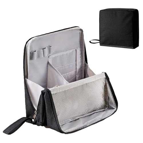 Ninnyi Makeup Bag with Compartments, Large Capacity Organiser, Multi Purpose Standing Make Up Bags for Travel Cosmetic Stationery