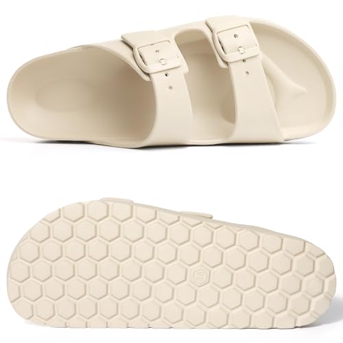 Image of KIDMI Medium Arch Support EVA Beach Sandals for Women | Women's Adjustable Buckle Straps Waterproof Pool Sandals, Comfortable Slip on Summer Slides for home and Casual Walks
