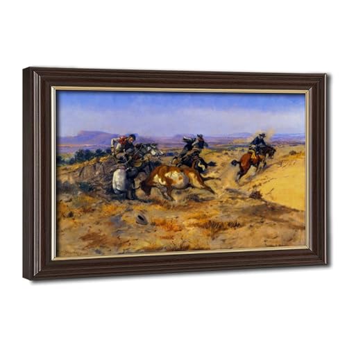 Impression sur toile When Cowboys Get in Trouble Charles M Russell de qualité