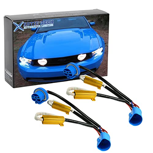 x xotic tech 2pcs 9007 9004 LED Fog Light Bulbs Load Resistor miniatura 1