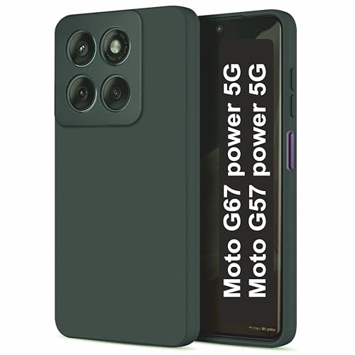 Image of SBMS Silicone Back Cover Case for Motorola Moto G67 Power 5G / Moto G57 Power 5G | Soft Micro-Fibre Lining Inside | Camera Protection Bump | Shockproof Back Cover Case for Moto G67 Power 5G (Green)