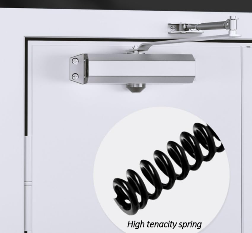 Luminexia 2 uds. Cierrapuertas Hidráulico con Retenedor,Cierre Automático Ajustable,Muelle Puerta,Cierrapuertas de Resorte Suave,Ideal para Hogar y Comercial,Brazo Normal,con Retenedor
