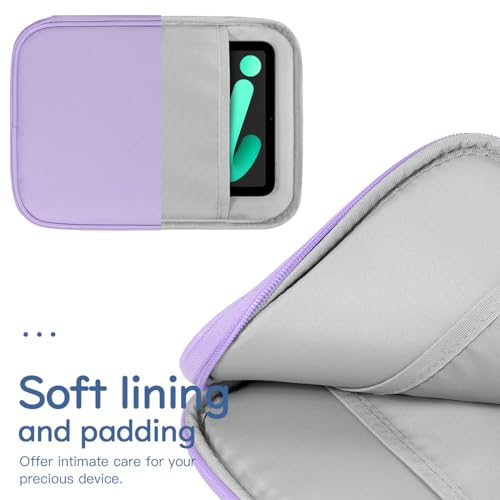 Image of Dadanism 8-9 Inch Tablet Sleeve Bag Carrying Case for iPad mini 7th /6th 8.3 inch, iPad mini 7.9 inch, Galaxy Tab A7 Lite /A9 8.7 inch, Remarkable Paper Pro Move 7.3 inch 2025, Tab M8 8 inch, Tab M9 9 inch, Grey Purple