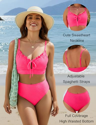 Image of BMJL Womens High Waisted Bikini Sets Tummy Control Swimsuit Swim Suit 2026
