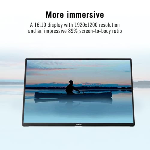 Image of ASUS ZenScreen OLED 16 inch 16:10 USB-C Portable Monitor (MQ16FC) - WUXGA (1920 x 1200), Power Pass Through, Auto Rotate, Tripod, Mini-HDMI, 95% DCI-P3, Flicker Free, Low Blue Light, 3 yr Warranty