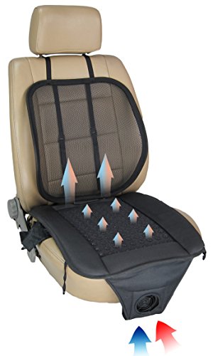 ObboMed SA-4270 12V Cooling Ventilated Breathable Air Flow Car Seat Fan Cushion, with Adjustable Lumbar Mesh Support, Special Fitting for Car, Automobile, Vehicle Long Drive Solution