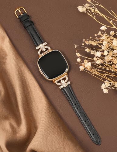 TOYOUTHS Genuine Leather Straps Compatible with Fitbit Versa 3/Versa 4/Sense 2/Sense - Image 4