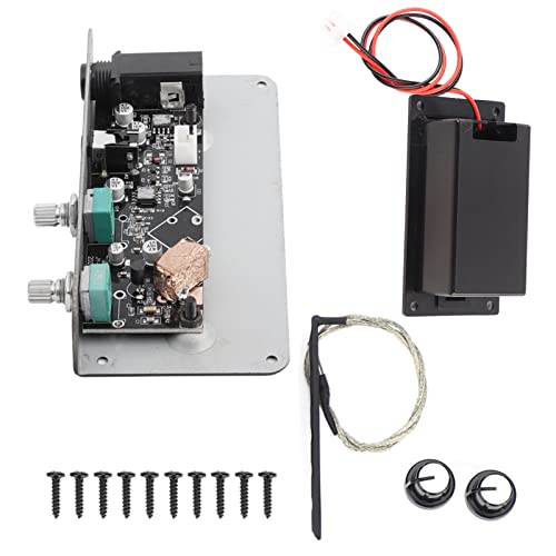 Joyzan Guitar Pickup, SG 20 Silent Electric Guitar EQ Equalizer Preamp Acoustic Piezo Tuner Amplifier Tone Volume Control Knob Bar Parts Accessories Humbucker Neck Bridge Set LP Style for Luthier DIY