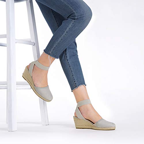 Image of DREAM PAIRS Women's Ankle Strap Wedge Sandals | Espadrilles Sandals, Elastic Ankle Strap, Cushioned Comfort for Summer Outfit, Fashion Dressy Shoes