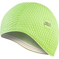 Aqua Speed Swim Cap – Cuffia Da Bagno In Lattice Per Capelli Lunghi, Modello Bombastic Tic Tac, Colore Giallo