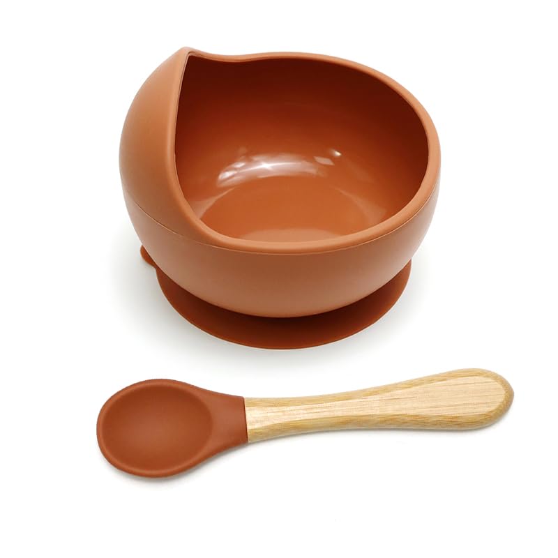 Kids Station Easy to Carry Silicone Baby Feeding Set - Bowl - Spoon - Make Mealtime Fun and Easy - Tableware Meal Utensils for Kids with Suction - Baby Feeding Product (Set of 2, Orange)-image-45