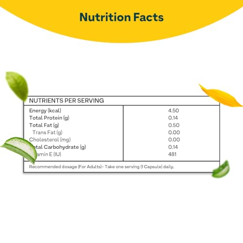 OZiva Plant Based Natural Vitamin E Capsules for Face & Hair with Sunflower oil, Aloe vera oil ,Argan oil, Vegan &Natural Vitamin E for Glowing Skin & Stronger Hair (Vitamin E,... - Image 4